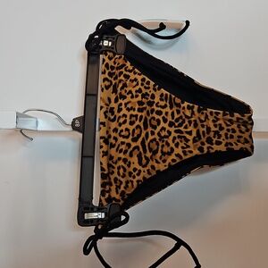 Sports Illustrated Cheetah Animal Print Black String bikini bottom Reversible